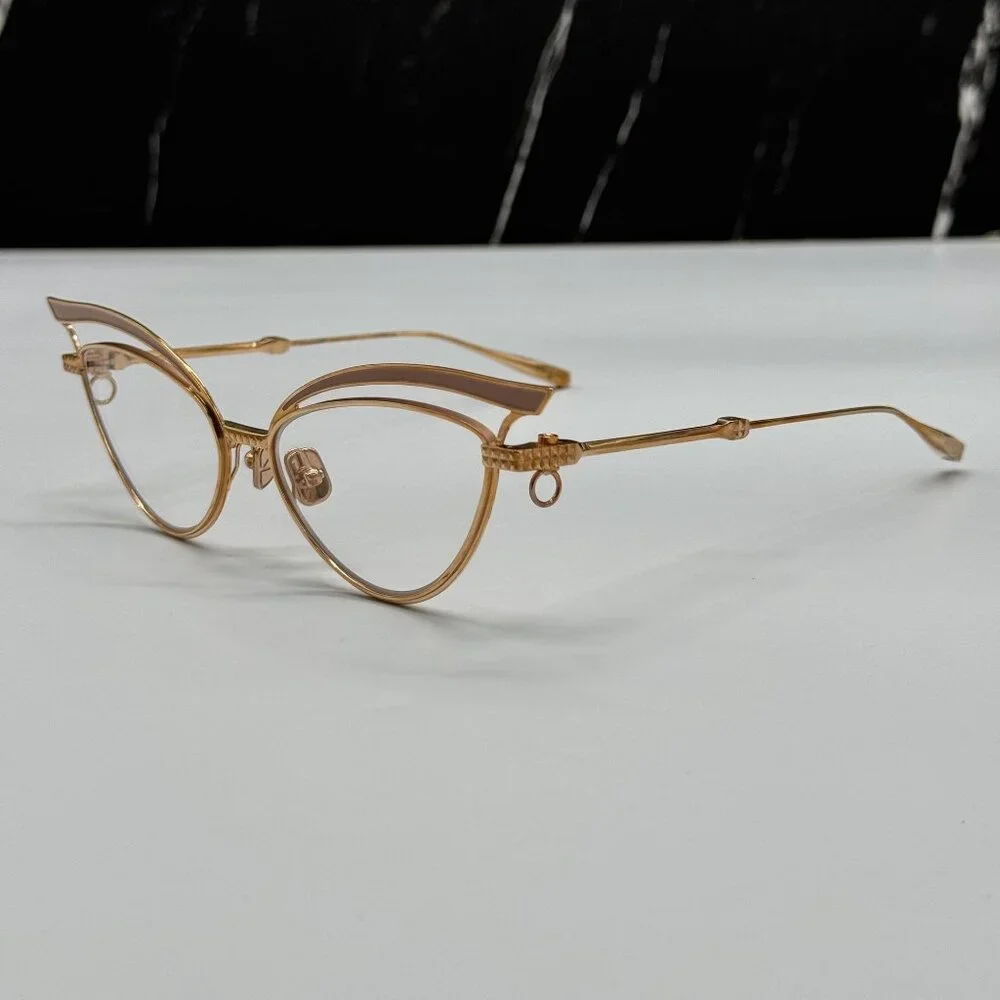 NEW VALENTINO GLASSLINER VLX-118F CAT EYE GOLD EYEGLASSES